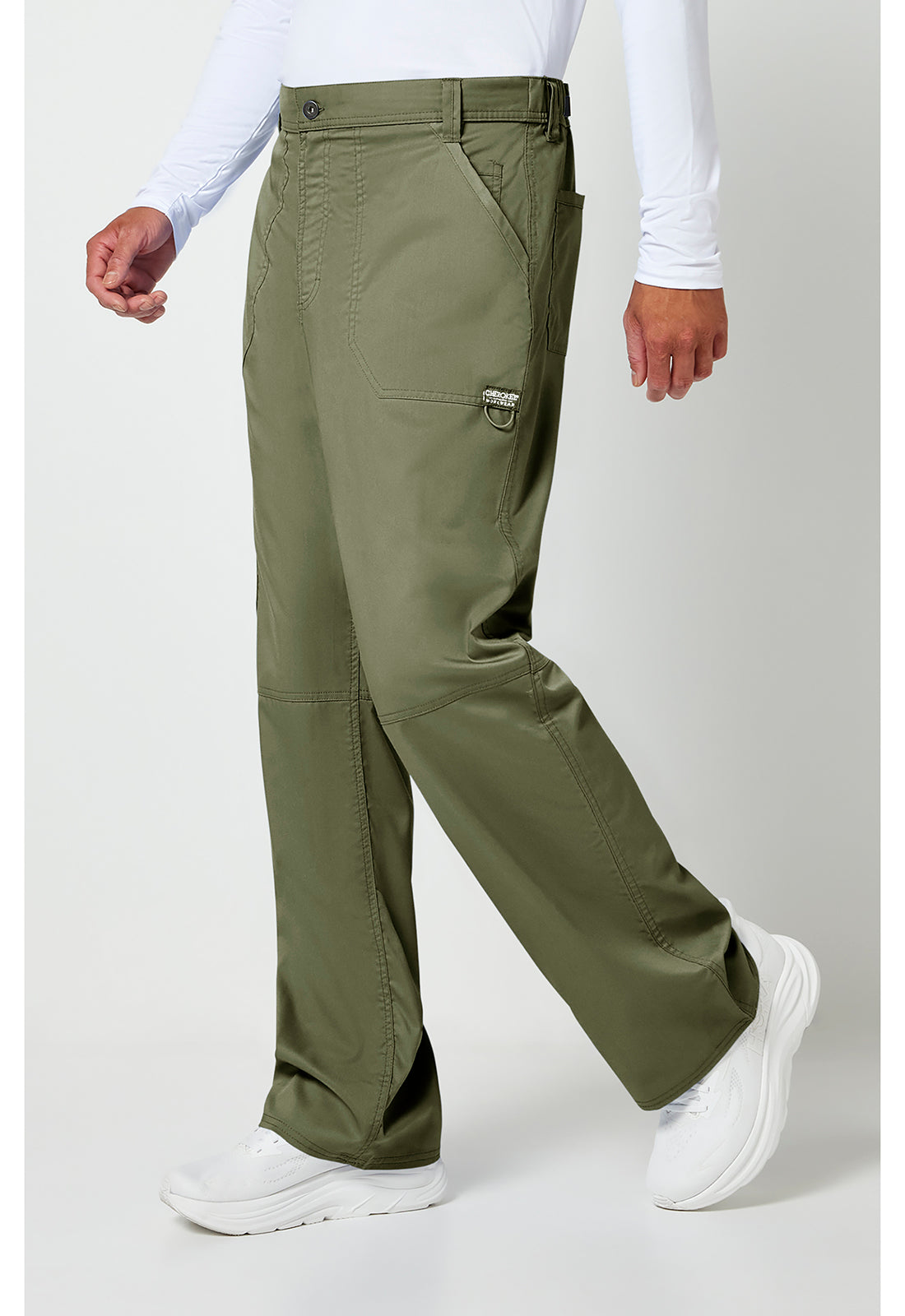 Cherokee Workwear Herenbroek met middelhoge taille en taps toelopende pijpen met 7 zakken en 2-way stretch WWE140