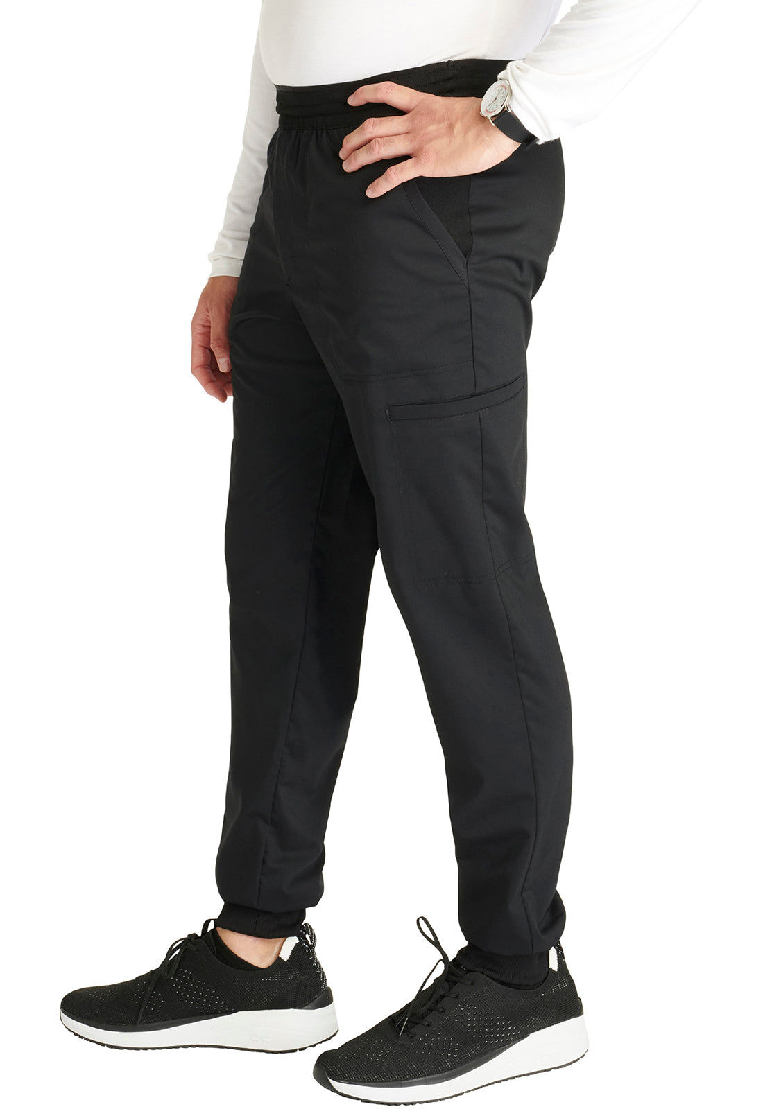 Heren joggingbroek met meshdetails en taps toelopende pijpen WWE251