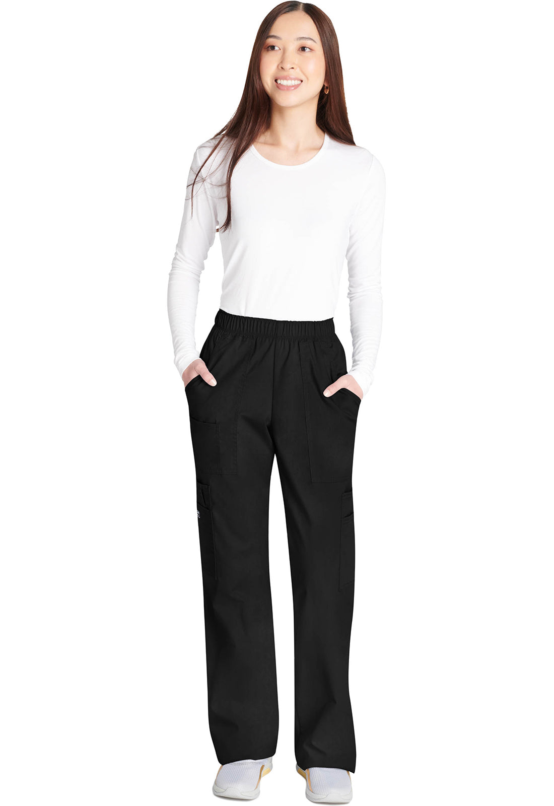 Cargo broek met middelhoge taille en elastische tailleband met 7 zakken en Core Stretch WWE4005