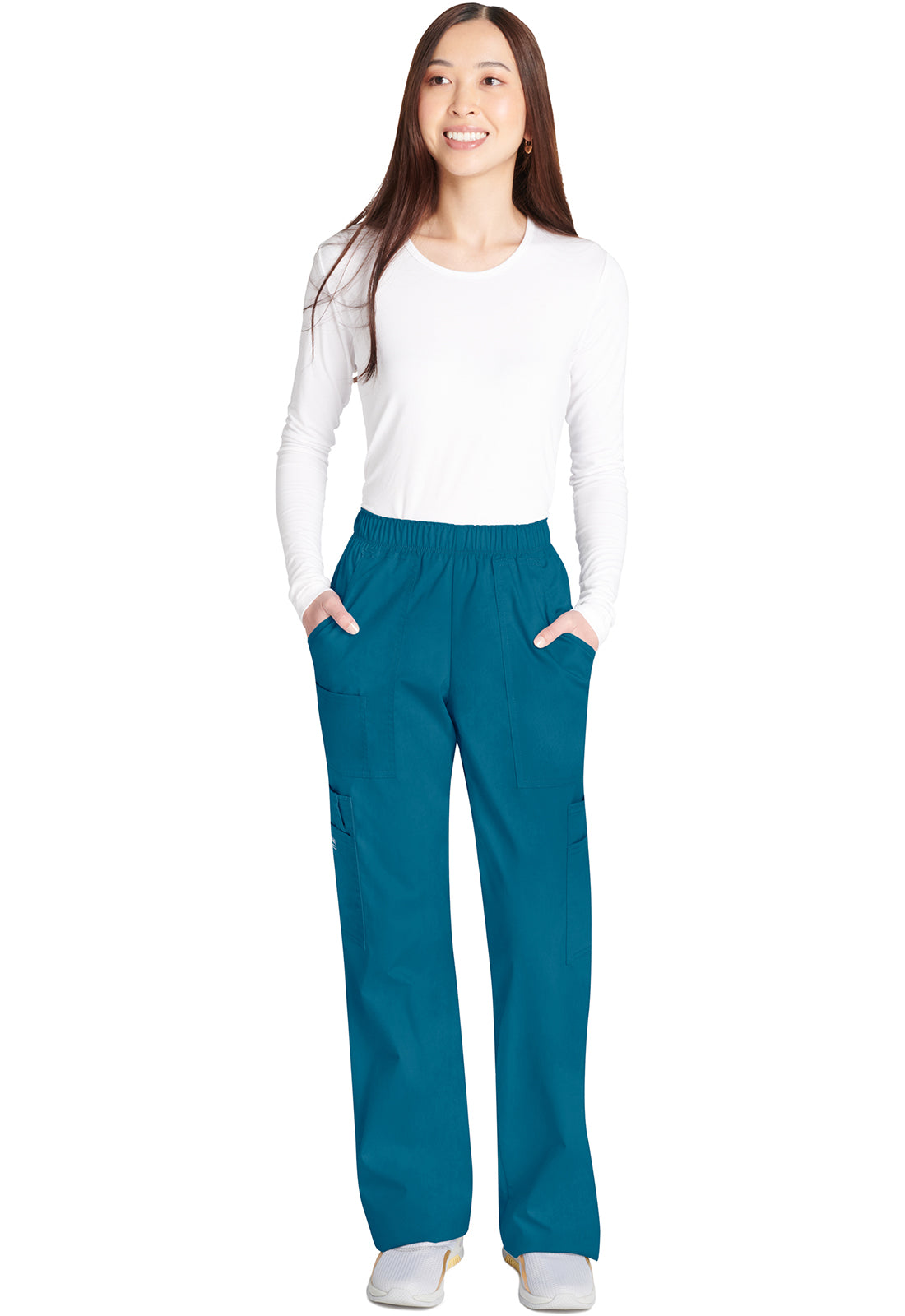 Cargo broek met middelhoge taille en elastische tailleband met 7 zakken en Core Stretch WWE4005