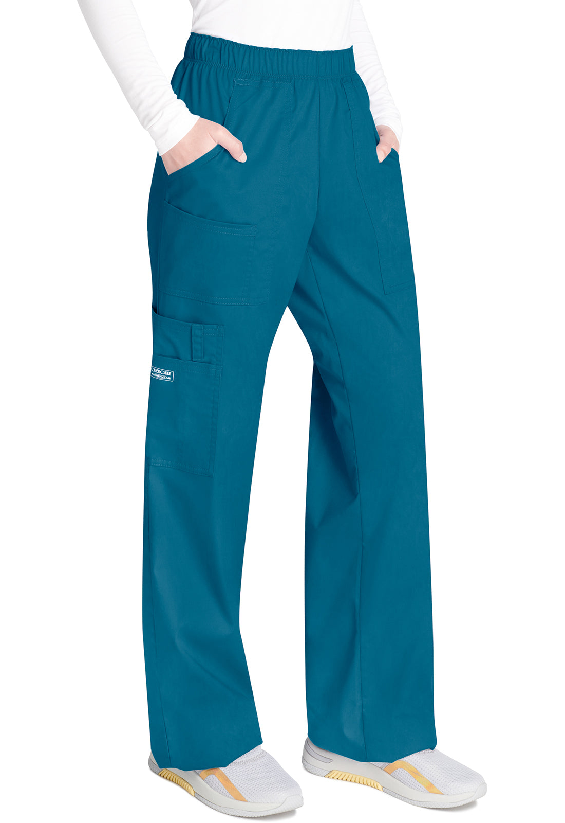 Cargo broek met middelhoge taille en elastische tailleband met 7 zakken en Core Stretch WWE4005