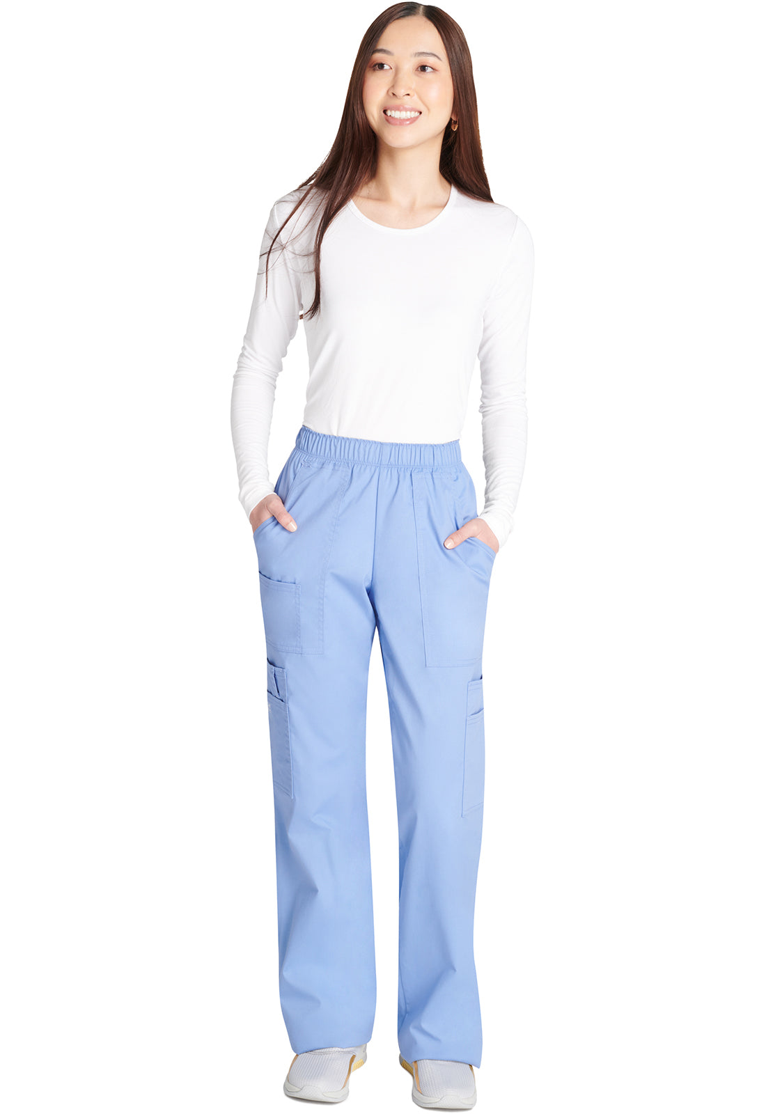 Cargo broek met middelhoge taille en elastische tailleband met 7 zakken en Core Stretch WWE4005