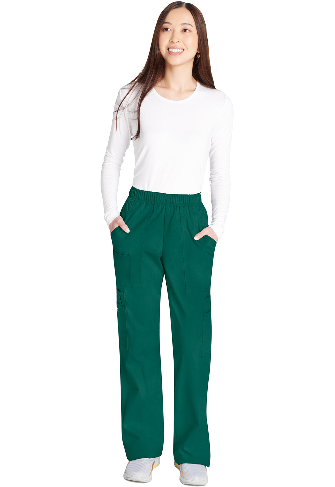 Cargo broek met middelhoge taille en elastische tailleband met 7 zakken en Core Stretch WWE4005