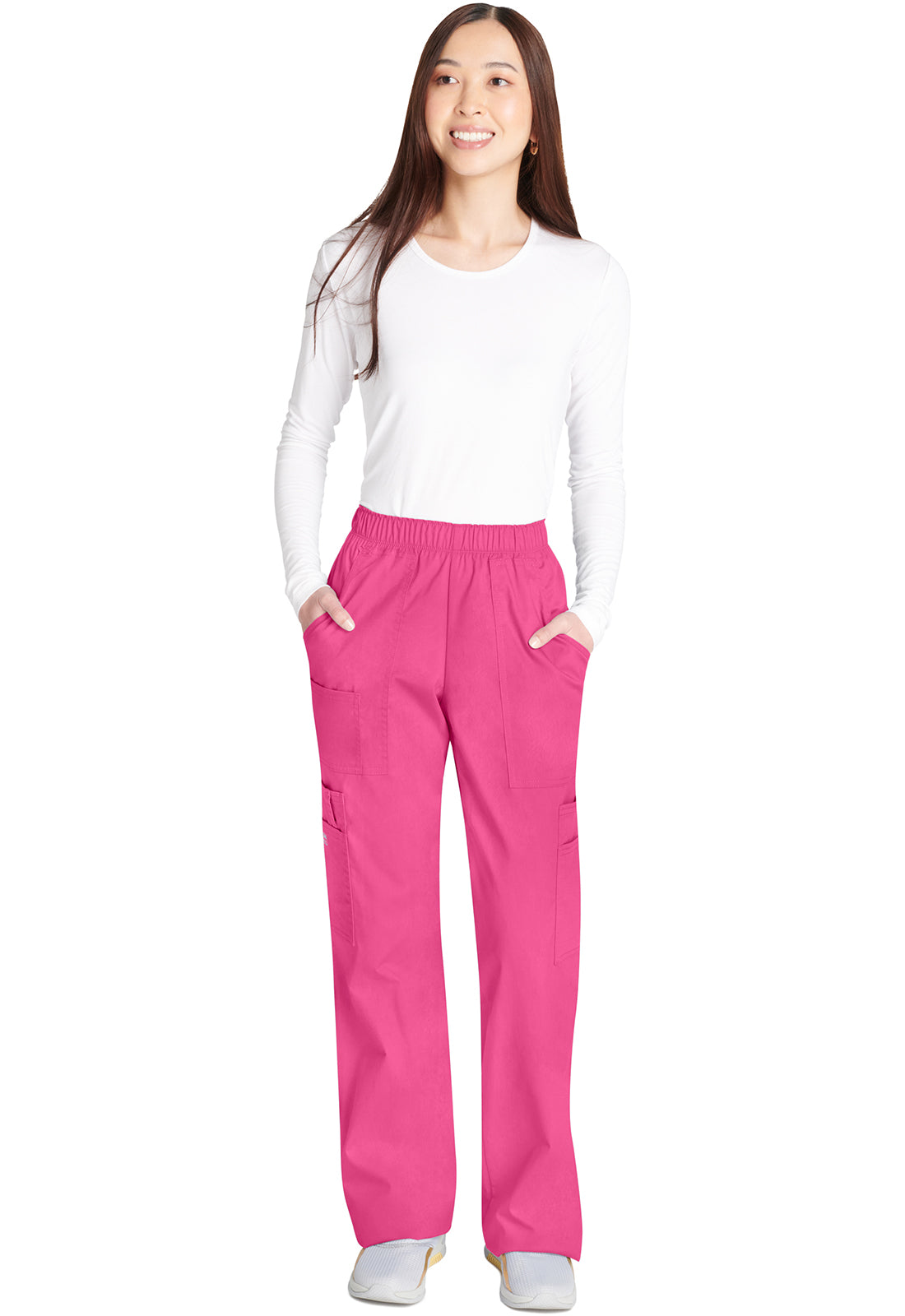 Cargo broek met middelhoge taille en elastische tailleband met 7 zakken en Core Stretch WWE4005
