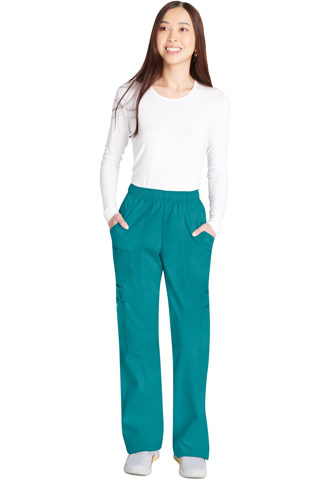 Cargo broek met middelhoge taille en elastische tailleband met 7 zakken en Core Stretch WWE4005