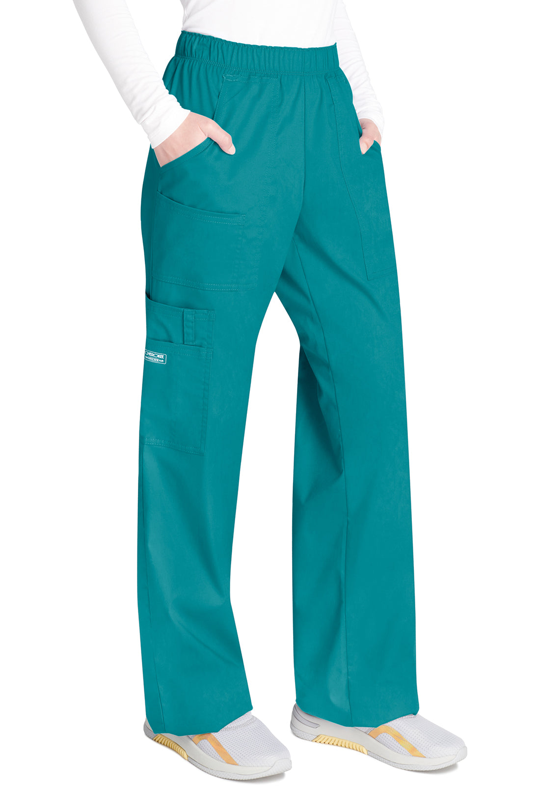 Cargo broek met middelhoge taille en elastische tailleband met 7 zakken en Core Stretch WWE4005