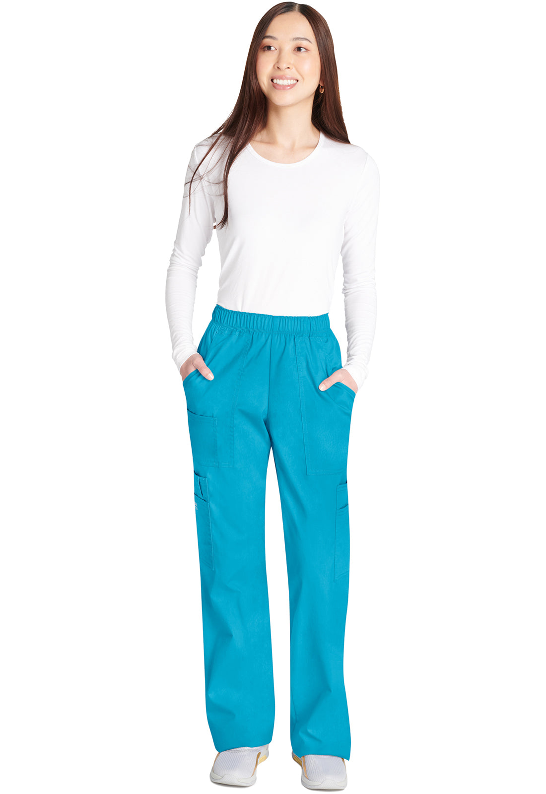 Cargo broek met middelhoge taille en elastische tailleband met 7 zakken en Core Stretch WWE4005