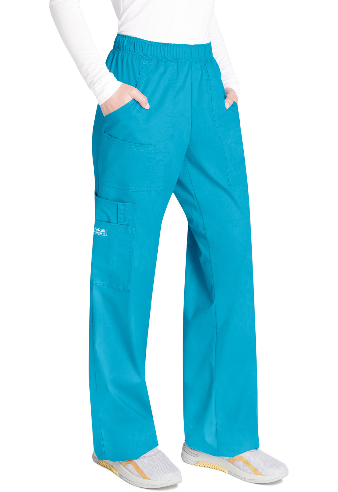 Cargo broek met middelhoge taille en elastische tailleband met 7 zakken en Core Stretch WWE4005