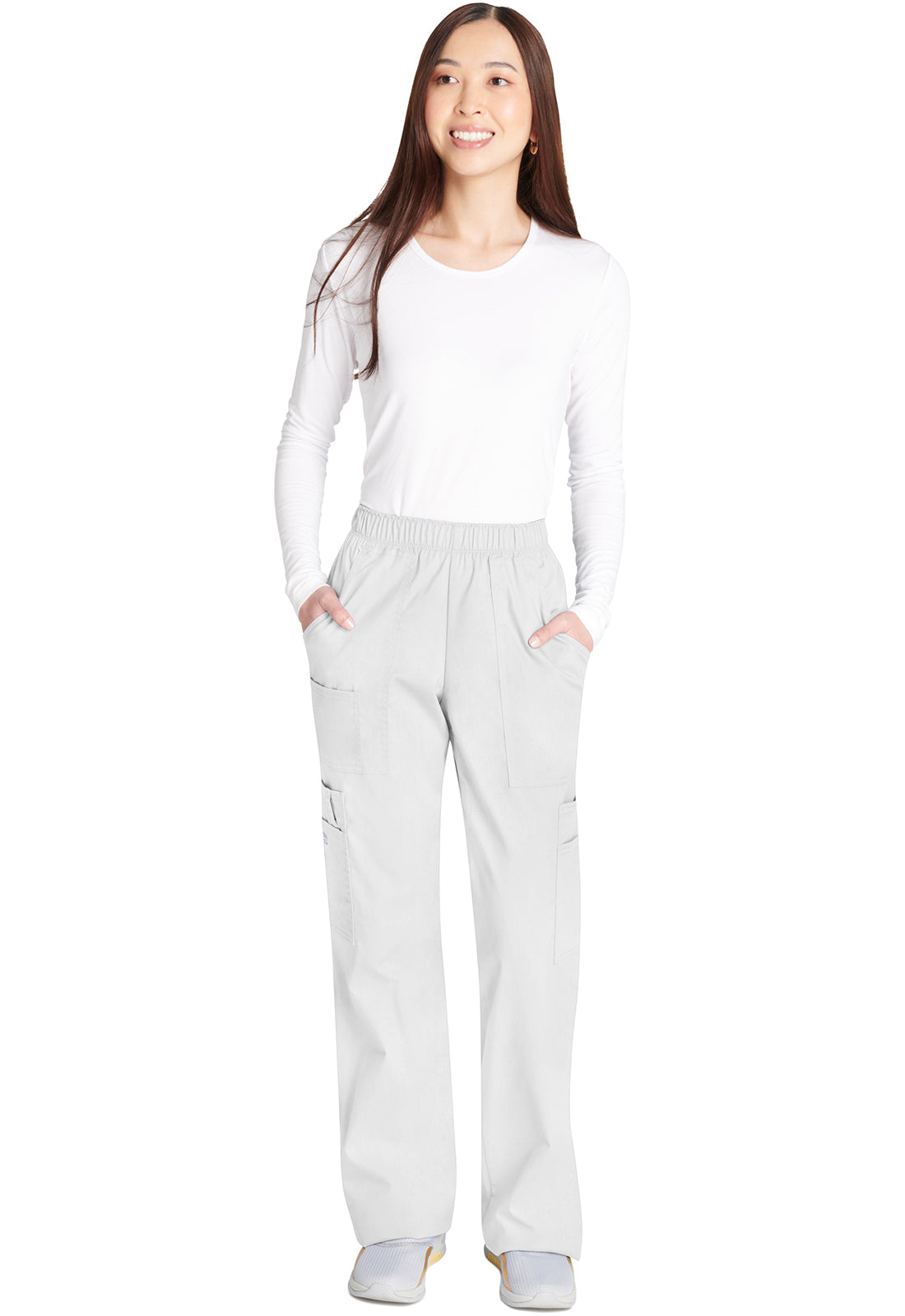 Cargo broek met middelhoge taille en elastische tailleband met 7 zakken en Core Stretch WWE4005