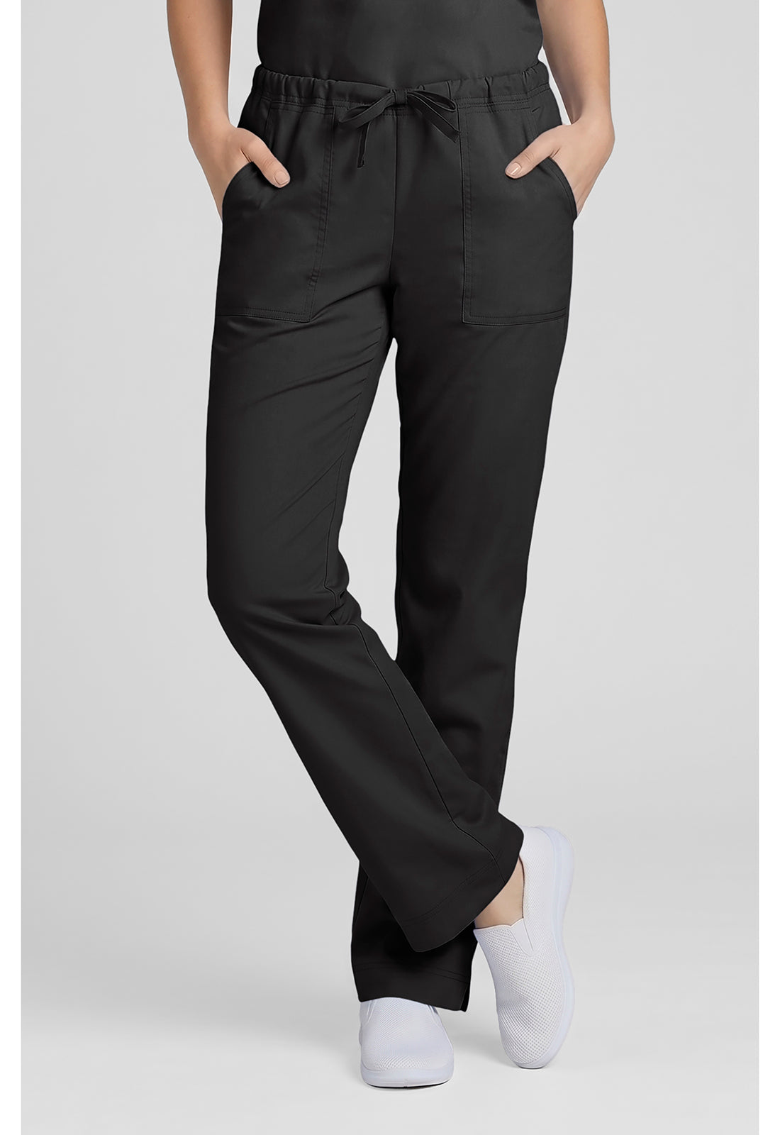 Middelhoge taille, slim fit, rechte broek met trekkoord met elastische tailleband en 2-way stretch WWE4203