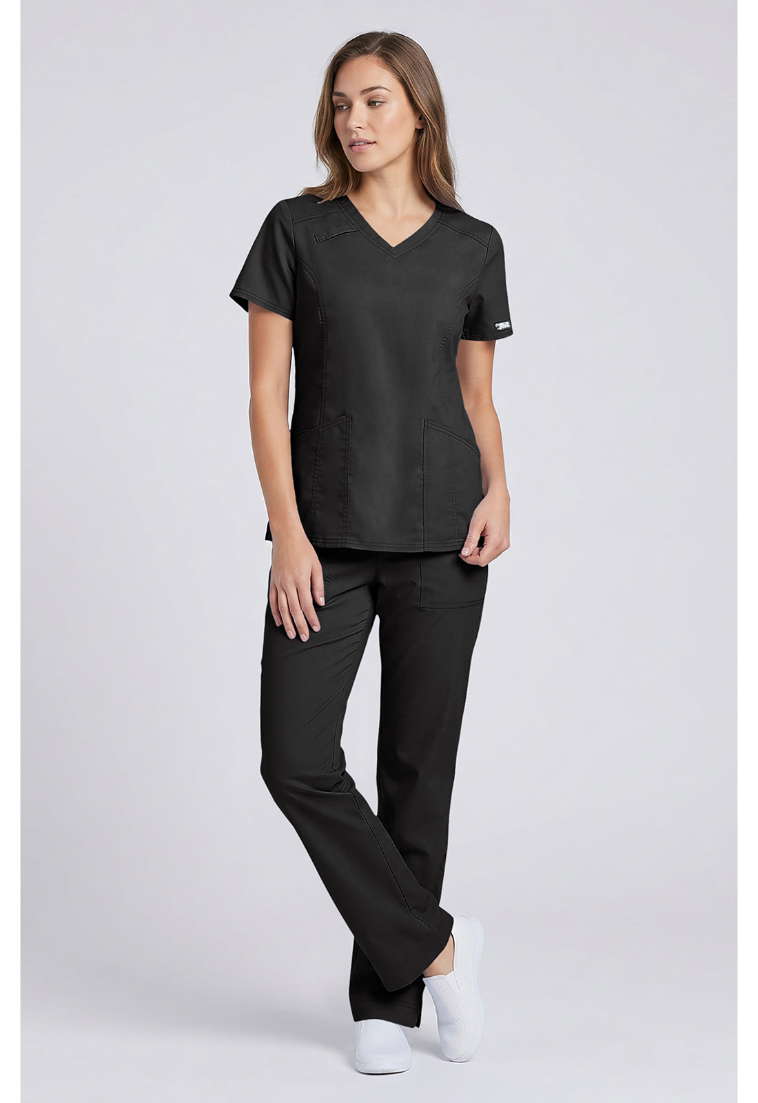 Middelhoge taille, slim fit, rechte broek met trekkoord met elastische tailleband en 2-way stretch WWE4203