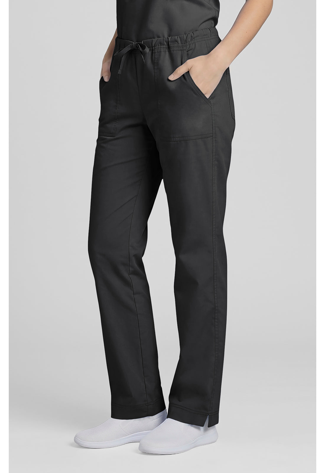Middelhoge taille, slim fit, rechte broek met trekkoord met elastische tailleband en 2-way stretch WWE4203