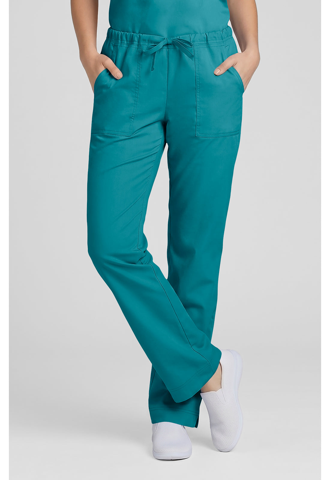 Middelhoge taille, slim fit, rechte broek met trekkoord met elastische tailleband en 2-way stretch WWE4203