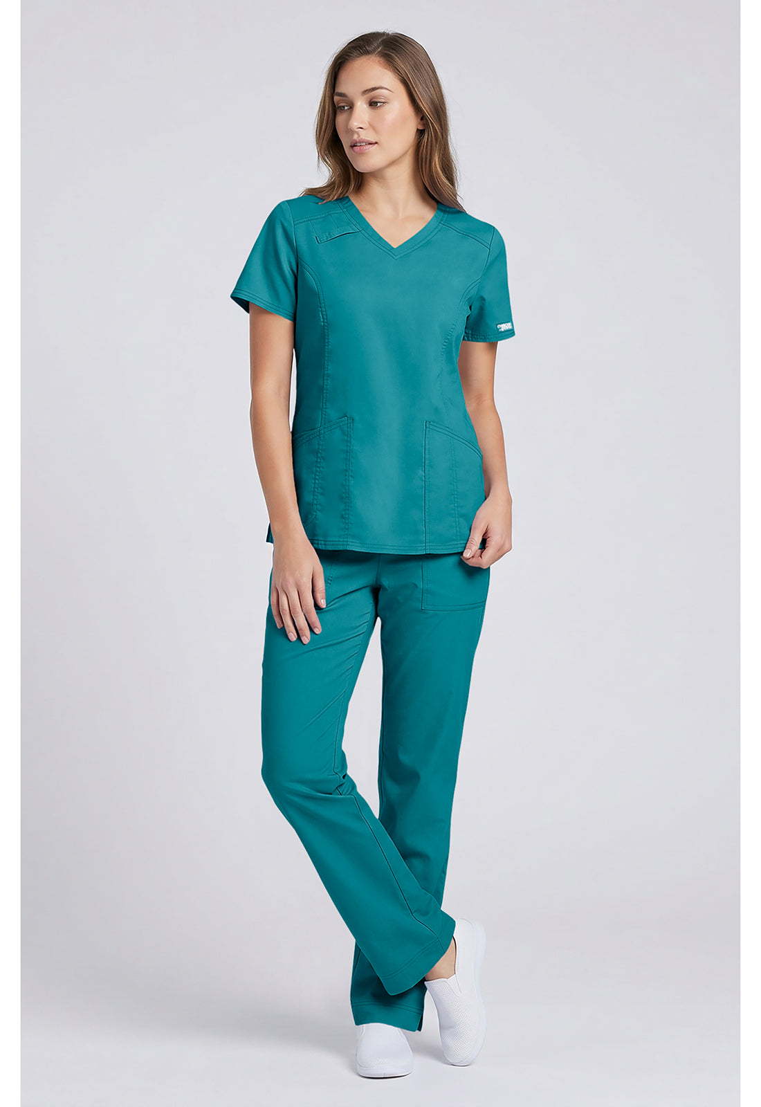 Middelhoge taille, slim fit, rechte broek met trekkoord met elastische tailleband en 2-way stretch WWE4203