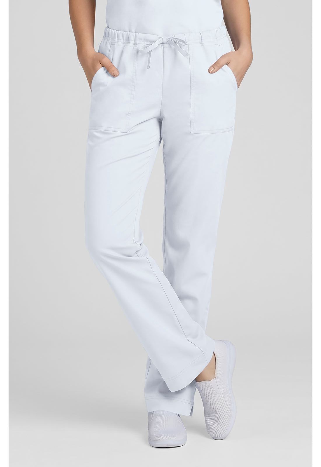 Middelhoge taille, slim fit, rechte broek met trekkoord met elastische tailleband en 2-way stretch WWE4203