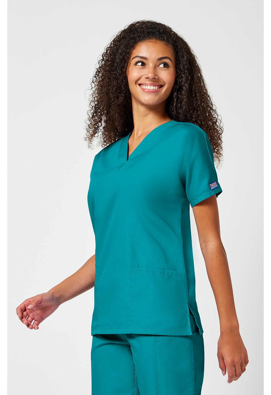 Top met V-hals met dolmanmouwen en traditionele pasvorm WWE4700