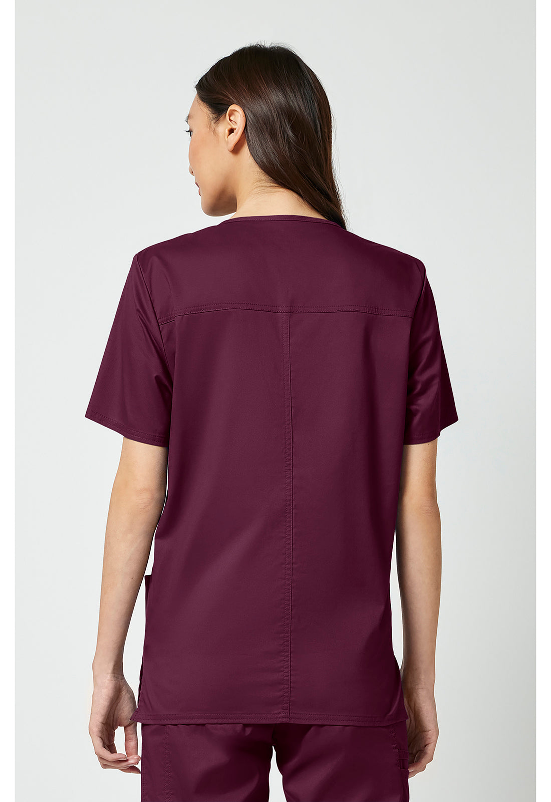 Unisex V-hals top met traditionele pasvorm en 2-way stretch