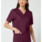 Unisex V-hals top met traditionele pasvorm en 2-way stretch