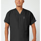 Unisex tuniek met V-hals met vleermuismouwen en borstzak WWE4777