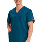 Unisex V-hals top met traditionele pasvorm en borstzak WWE4876