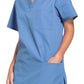Unisex V-hals top met traditionele pasvorm en borstzak WWE4876