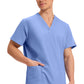 Unisex V-hals top met traditionele pasvorm en borstzak WWE4876