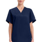 Unisex V-hals top met traditionele pasvorm en borstzak WWE4876