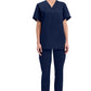Unisex V-hals top met traditionele pasvorm en borstzak WWE4876