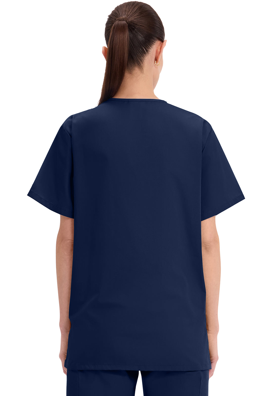 Unisex V-hals top met traditionele pasvorm en borstzak WWE4876