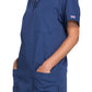 Unisex V-hals top met traditionele pasvorm en borstzak WWE4876