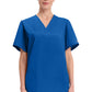 Unisex V-hals top met traditionele pasvorm en borstzak WWE4876