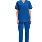 Unisex V-hals top met traditionele pasvorm en borstzak WWE4876