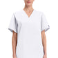 Unisex V-hals top met traditionele pasvorm en borstzak WWE4876