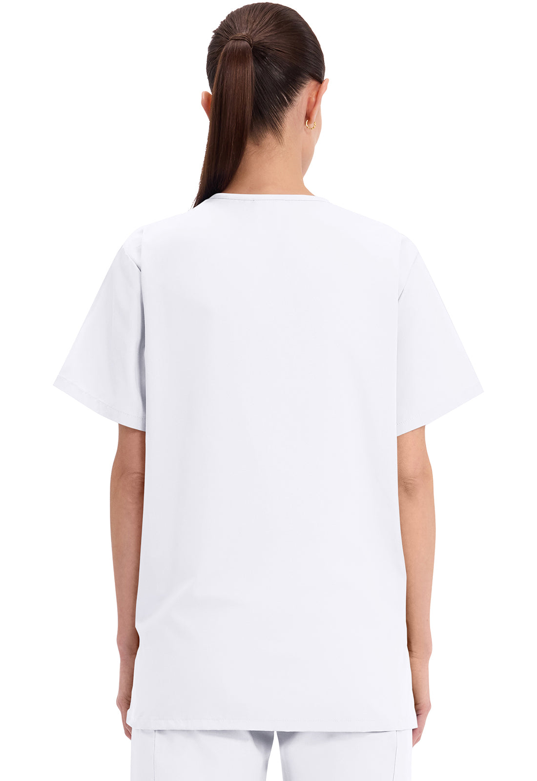 Unisex V-hals top met traditionele pasvorm en borstzak WWE4876