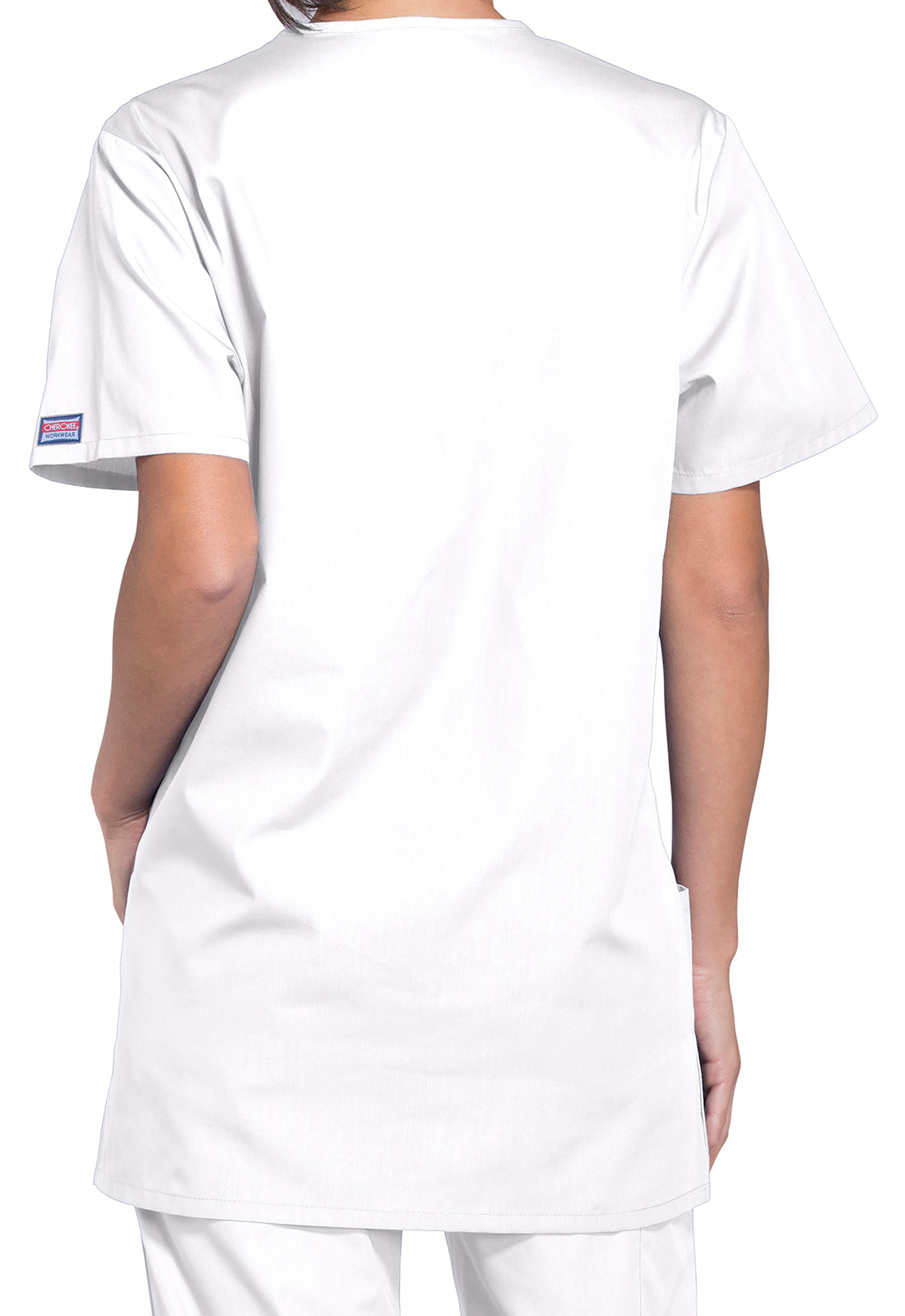 Unisex V-hals top met traditionele pasvorm en borstzak WWE4876