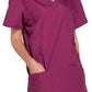Unisex V-hals top met traditionele pasvorm en borstzak WWE4876