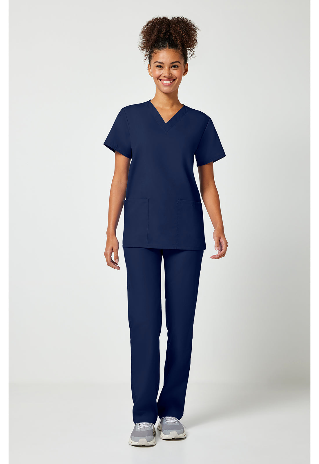 Unisex top en broek set met V-hals en trekkoordbroek WWE530C