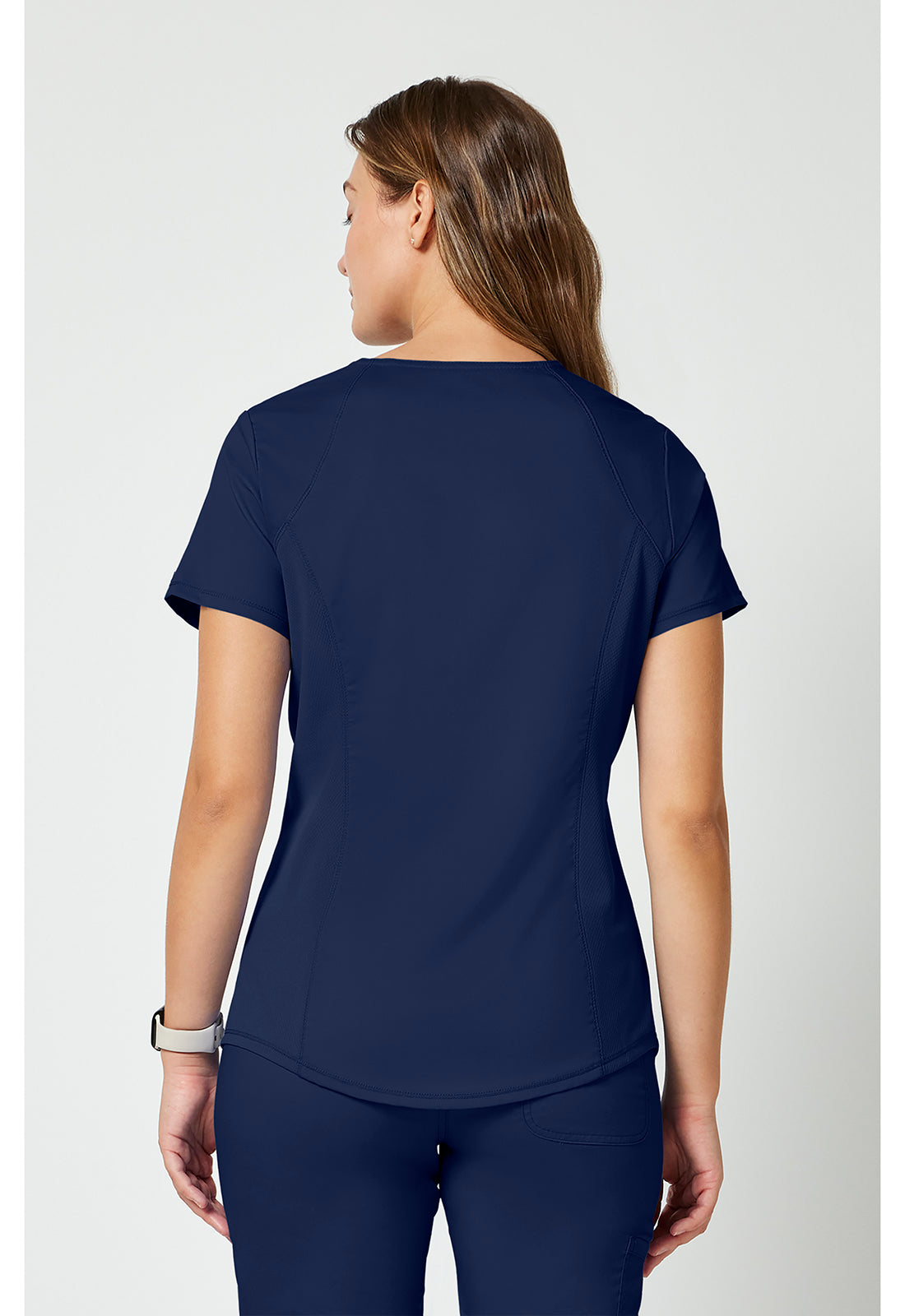 Top met V-hals met mesh details en 2-way stretch WWE601