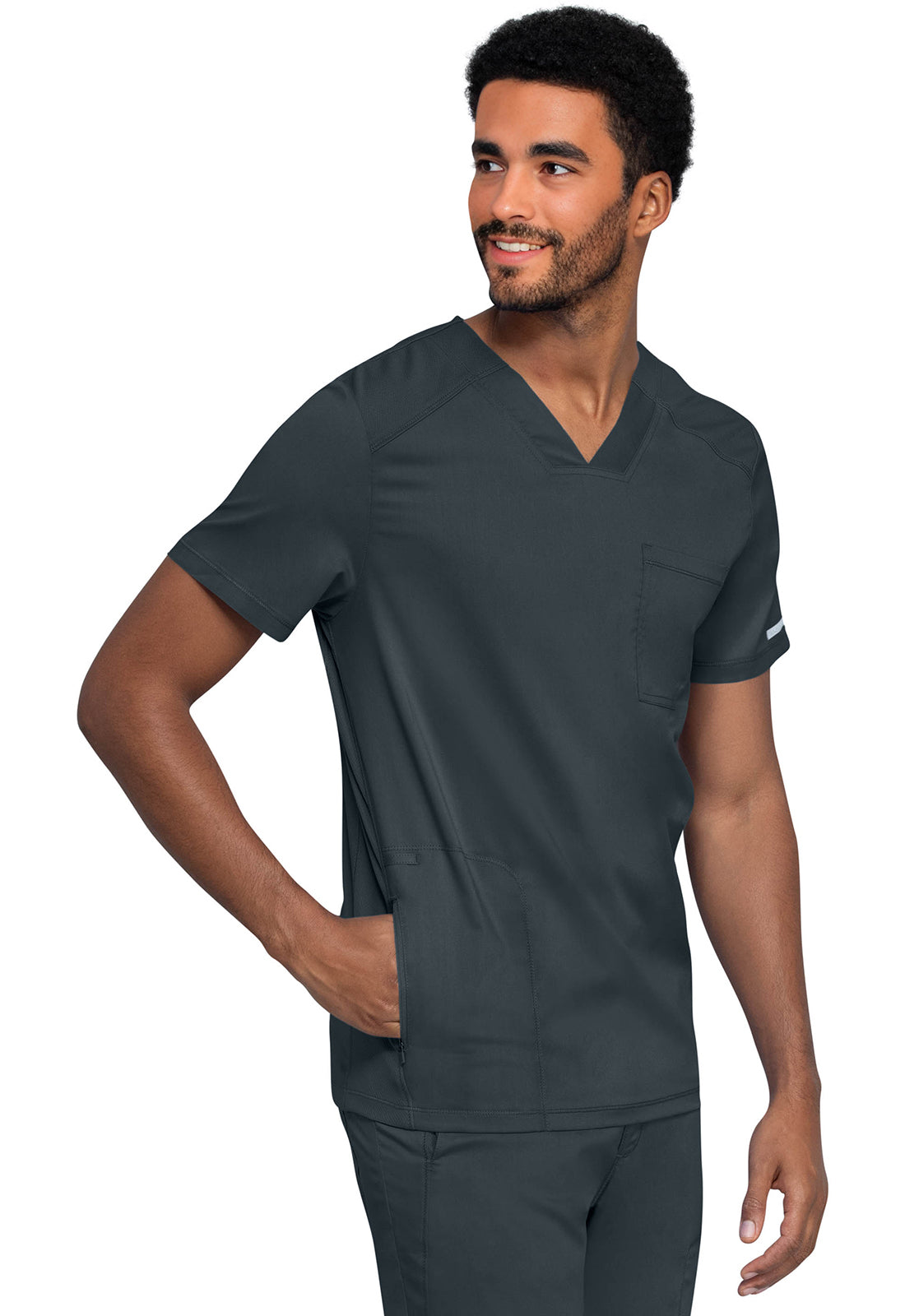 Cherokee Workwear Heren T-shirt met V-hals met mesh details en veiligheidsritszak WWE603