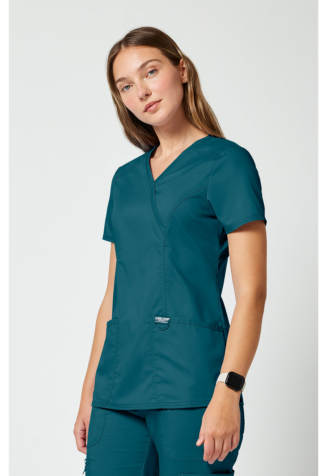 Nep-wikkeltop dames met overslaglook en prinsessennaden
