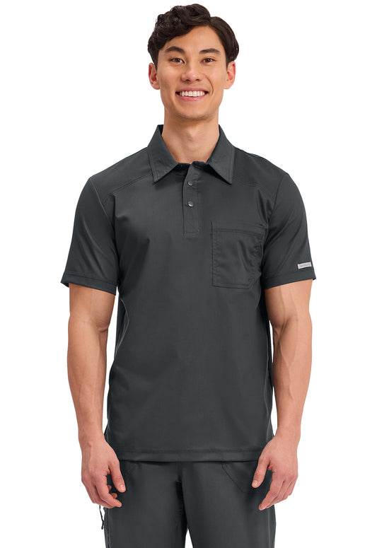 Polo shirt voor heren met mesh schouderpanelen en 2-way stretch WWE615