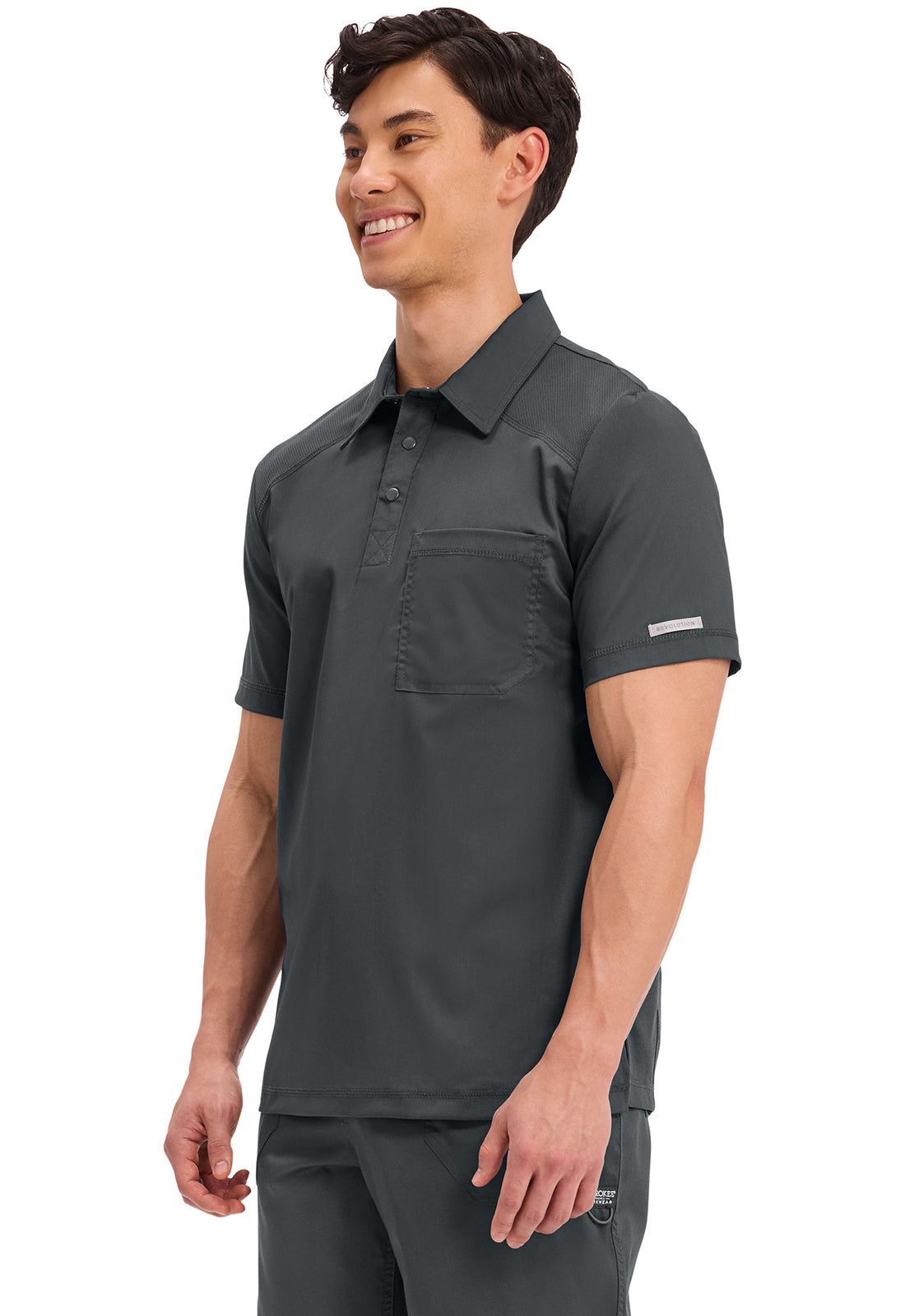 Polo shirt voor heren met mesh schouderpanelen en 2-way stretch WWE615