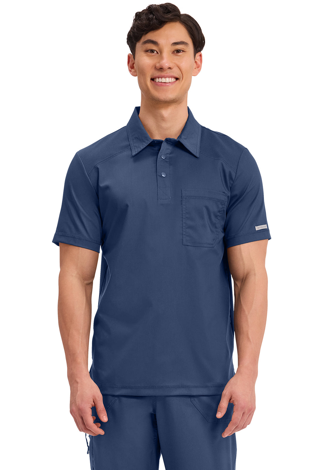 Polo shirt voor heren met mesh schouderpanelen en 2-way stretch WWE615