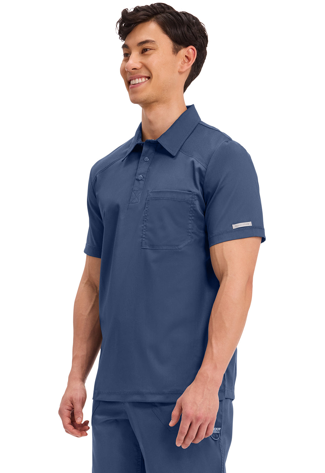 Polo shirt voor heren met mesh schouderpanelen en 2-way stretch WWE615