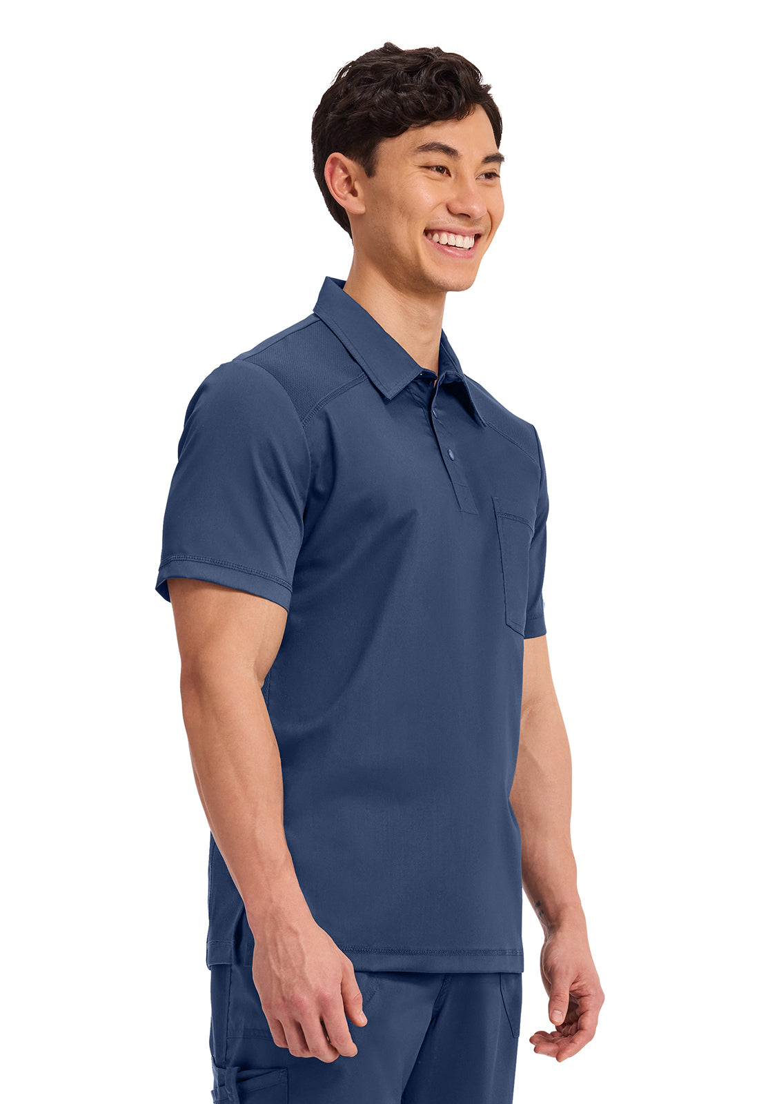 Polo shirt voor heren met mesh schouderpanelen en 2-way stretch WWE615