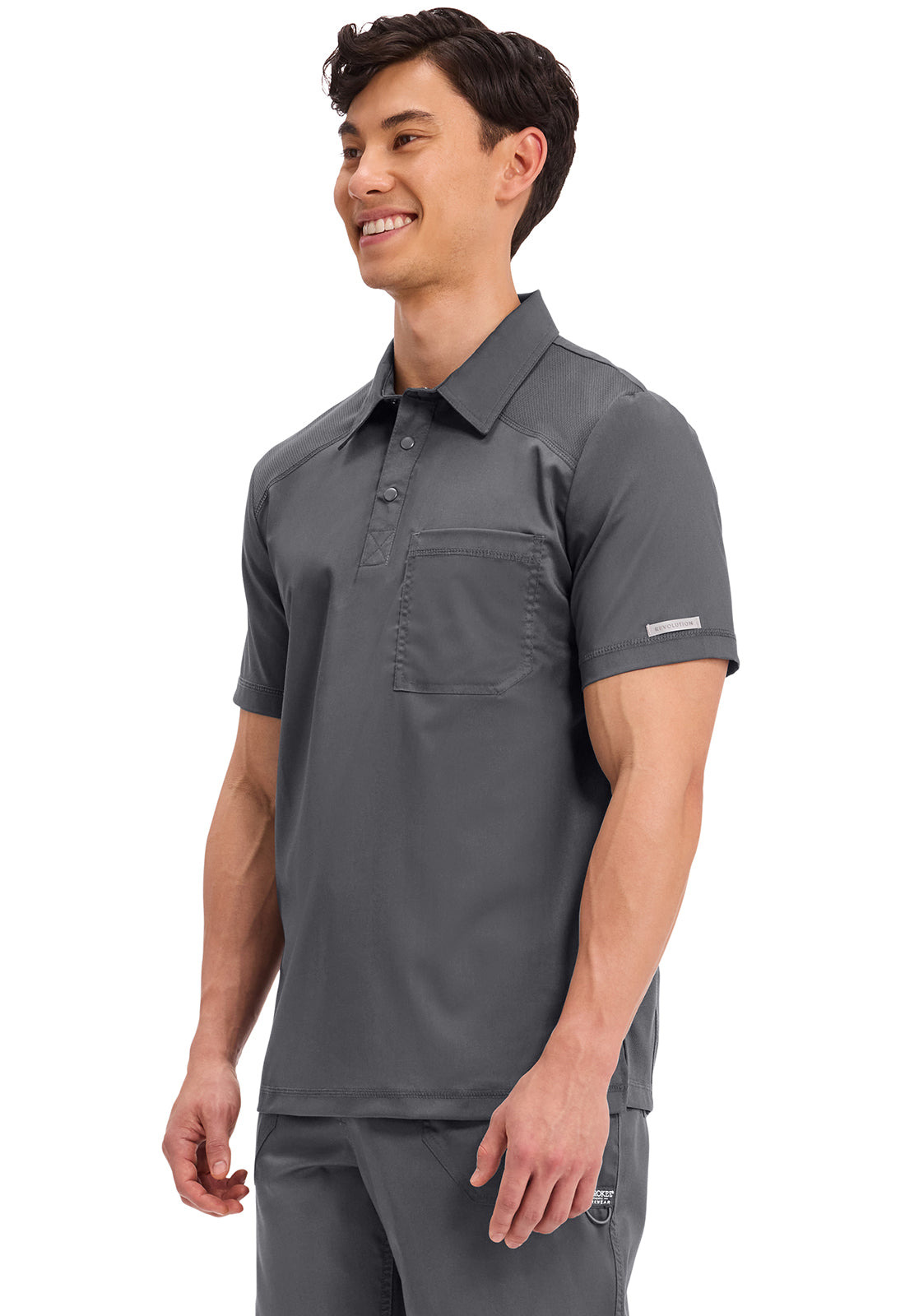 Polo shirt voor heren met mesh schouderpanelen en 2-way stretch WWE615