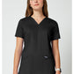 Top met V-hals met instrumentlus en 2-way stretch