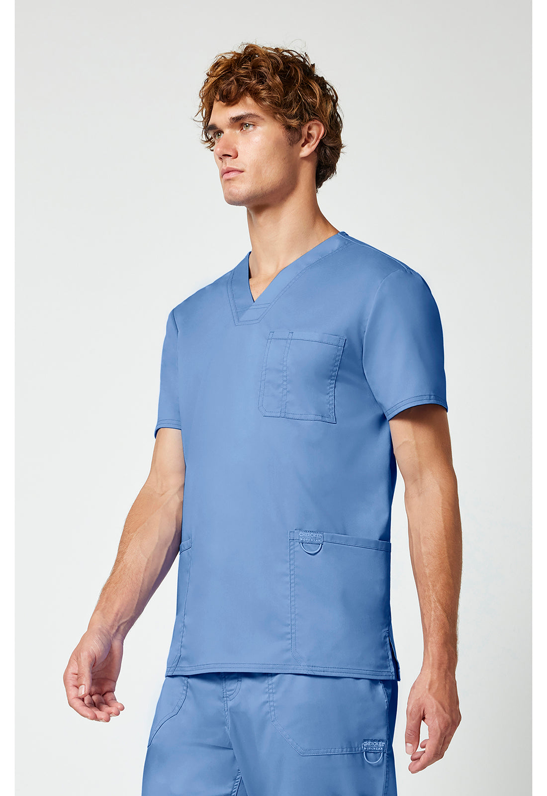 Cherokee Workwear Heren T-shirt met V-hals met moderne pasvorm en ID-lus WWE670