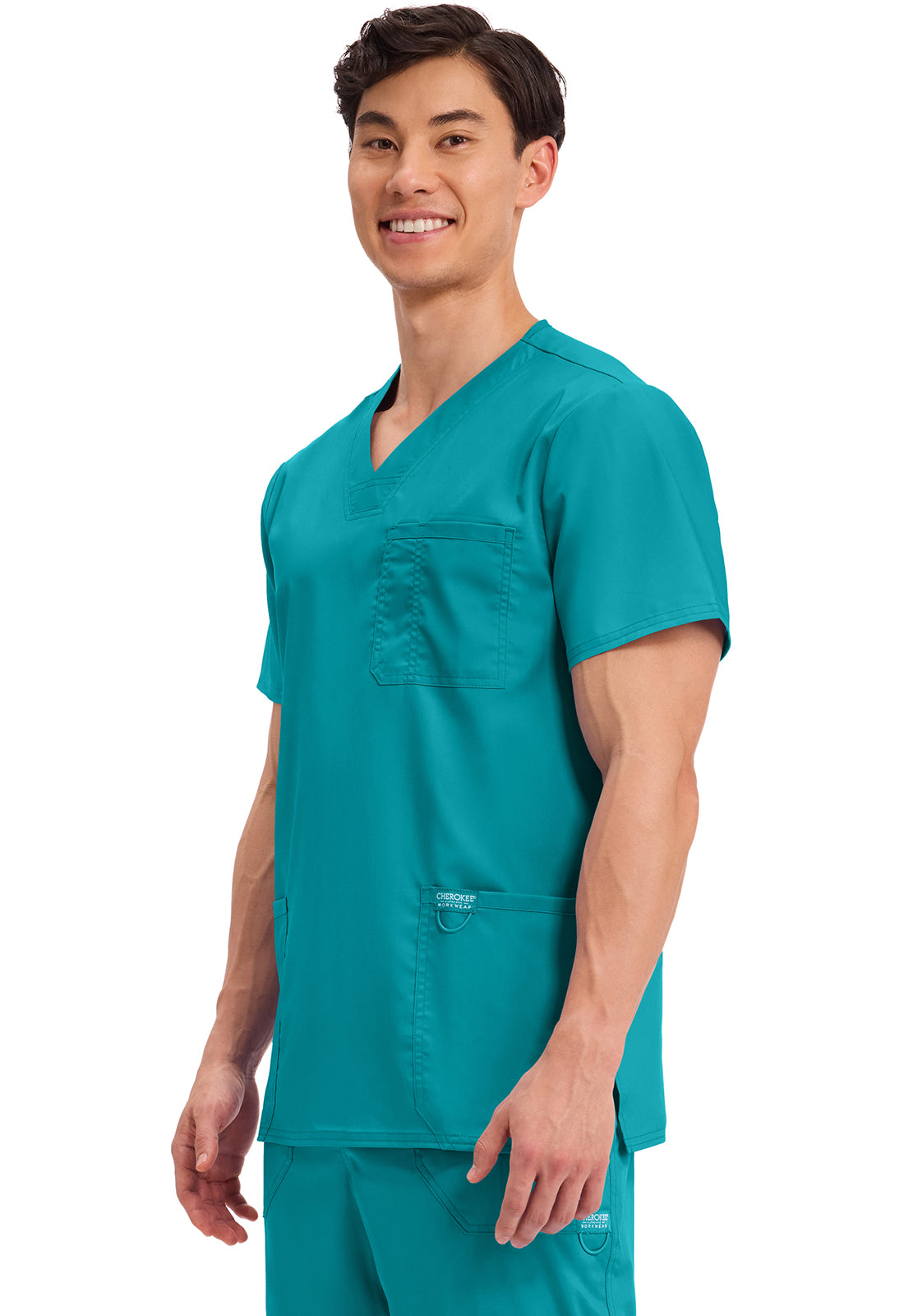 Cherokee Workwear Heren T-shirt met V-hals met moderne pasvorm en ID-lus WWE670