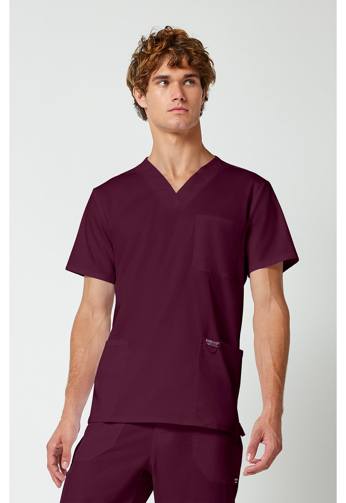 Cherokee Workwear Heren T-shirt met V-hals met moderne pasvorm en ID-lus WWE670